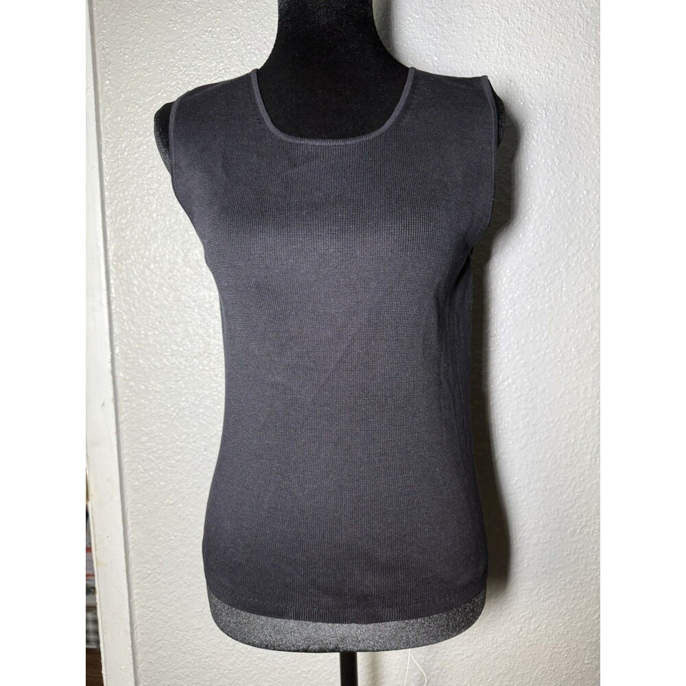 Banana Republic Silk Top Women Small Black Knit Preppy Stretch Casual Comfort